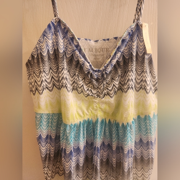 NWT Cacique Multicolor Zigzag Pattern Sleepwear Chemise Size 18/20 - Picture 4 of 5